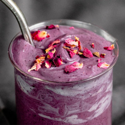 Swirled blueberry smoothie