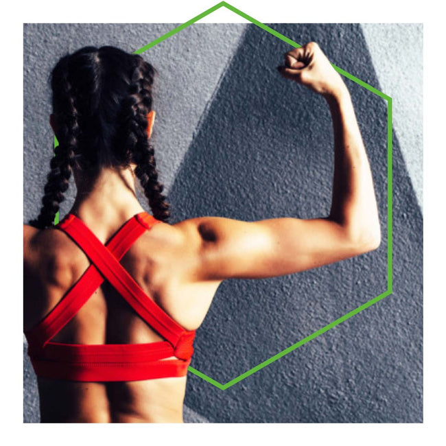 Woman flexing