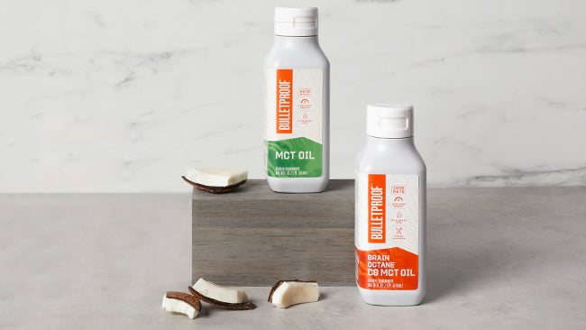 Bulletproof MCT oil products and coconut skin