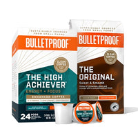 Bulletproof The High achiever coffee pods and The Original ground coffee