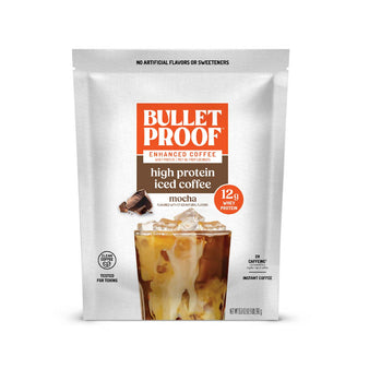 Image: high protein iced coffee packaging - mocha flavor