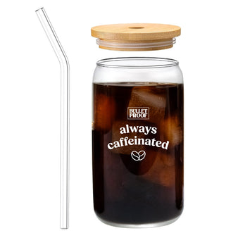 Image: Bulletproof Bamboo 16oz Glass Tumbler always caffeinated