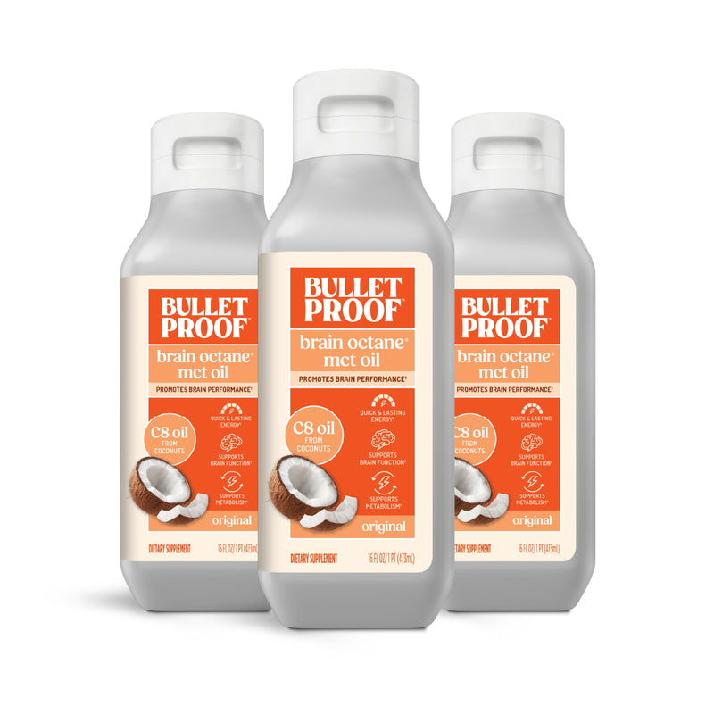 Bulletproof Brain Octane MCT Oil 16 oz, 3 pack
