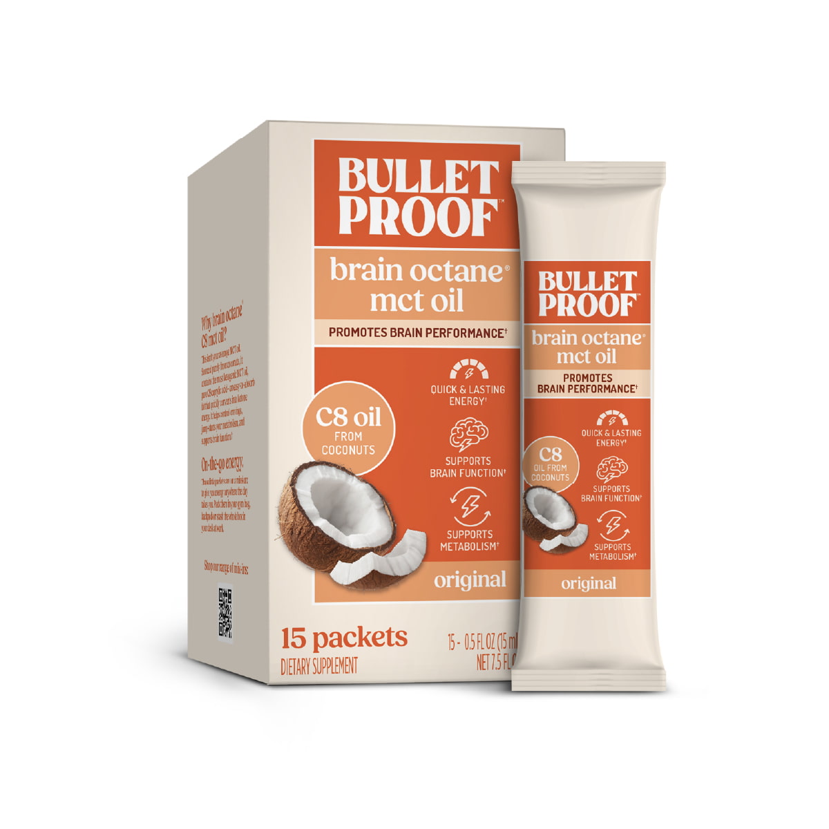 Brain Octane C8 MCT Oil - 15 Packets| Keto | Bulletproof