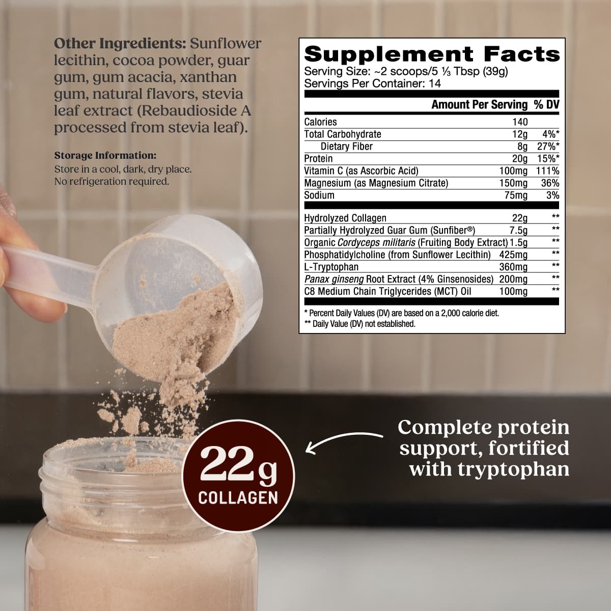 Dark Chocolate Energy Collagen Protein