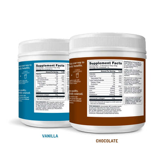 Bulletproof variety 2 pack collagen peptides packaging. flavors vanilla 17.6 oz and chocolate 17.6 oz supplement facts