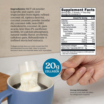 Bulletproof Vanilla Collagen Peptide  Supplement Facts