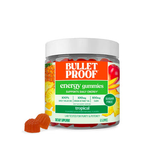 Image: Jar of Bulletproof energy gummies with a white background
