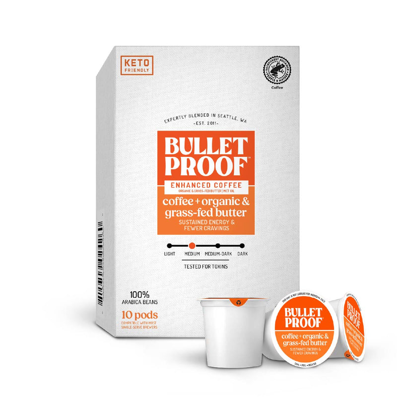 bulletproof coffee + organic & grass-fed butter pods 10 ct