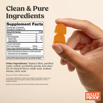 Bulletproof Turmeric gummies supplement facts