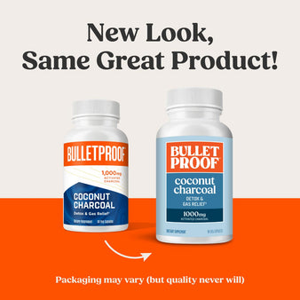 New Look, Same Great Product! Packaging may vary (but quality never will). Old packaging of the coconut charcoal next to the new packaging of the coconut charcoal.