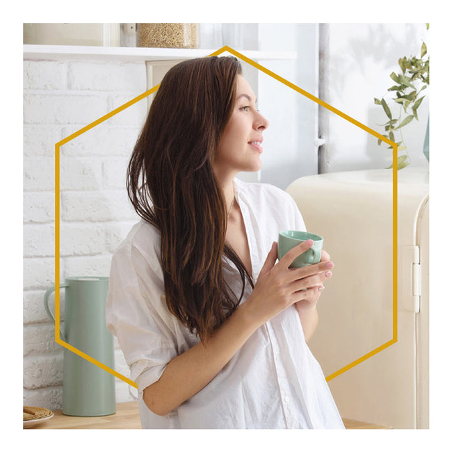 Woman drinking coffee