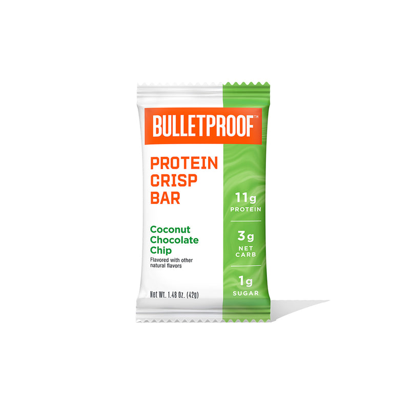 Bulletproof Coconut Chocolate Chip Protein Crisp Bar