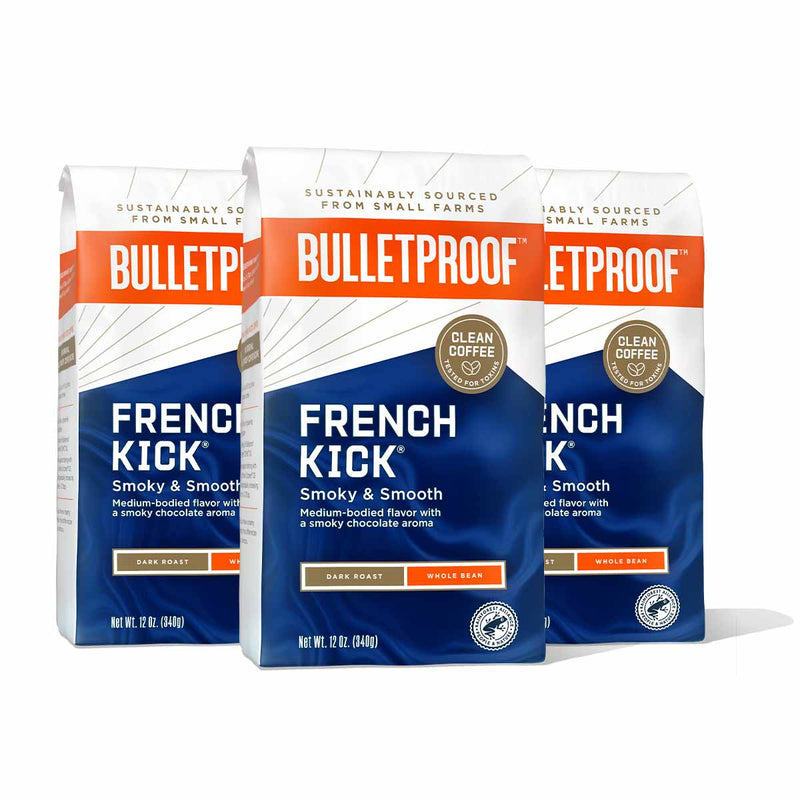Bulletproof French Kick Whole Bean Coffee 3 Pack